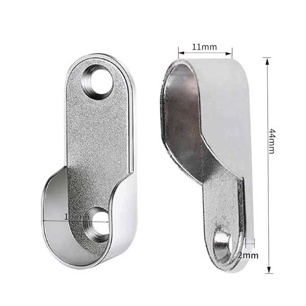 Clothes Rail Wall Bracket, 6 PCS Wardrobe Rail Rod Bracket, Wardrobe Rail Fittings, R